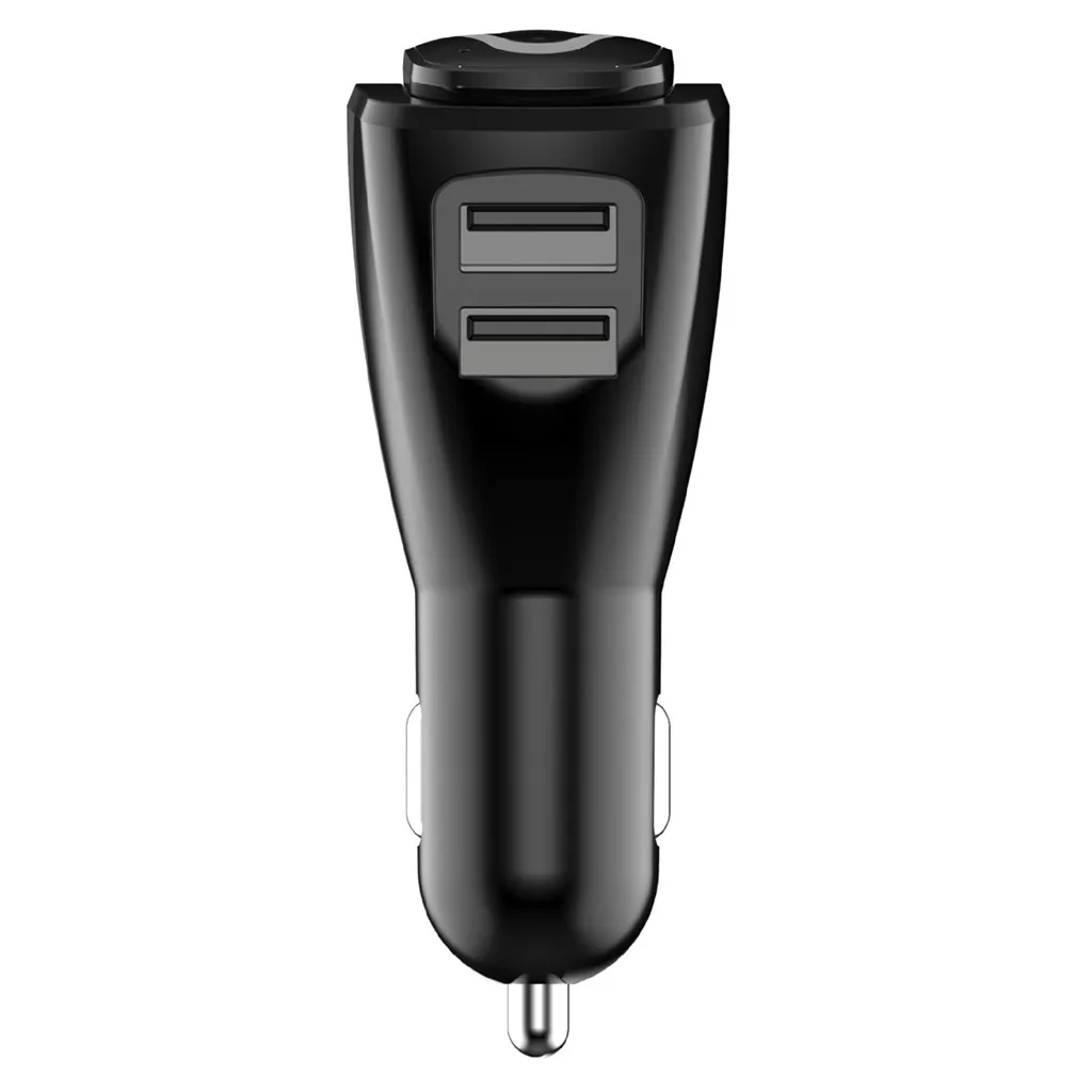 Portable Dual Use One To Two USB Car Kit Charger Handsfree BT 5 0 Headphones Car Charger Adapter Cigarette Lighter Power