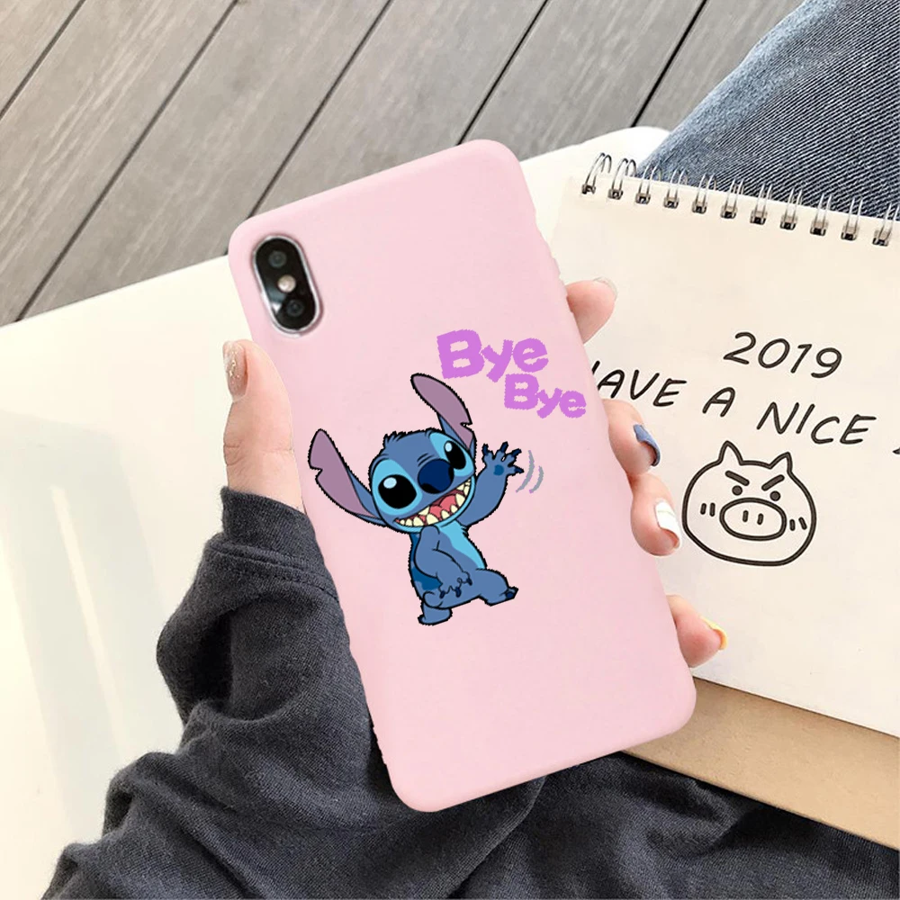 Зеленый Модный мягкий чехол из ТПУ с милым рисунком стежка для iPhone X XS 7 8 Plus 6 6S Plus XR XS MAX матовый розовый силиконовый чехол - Цвет: Зеленый
