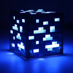 Jouets pour enfants, Steve, Creeper, minerai de rouge, carré, veilleuse LED, figurine d'action, lumière de sommeil, diamant, cadeau pour enfants 