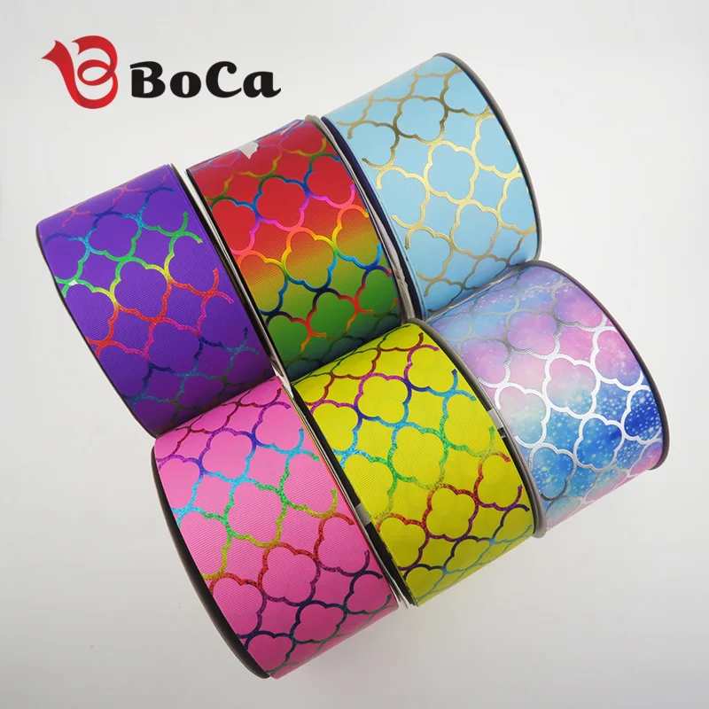 BOCA 3&quot 75mm free shipping new arrival gold foil grosgrain ribbon for decoration hairbow etc accept customization | Дом и сад