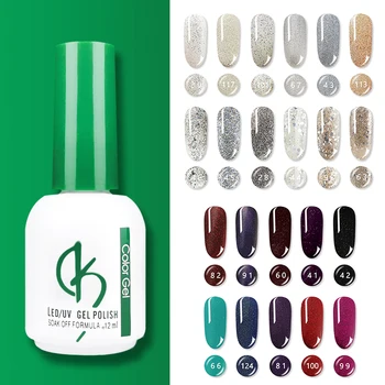 

Sequin Glitter Gel Varnish Semipermanent UV Gel Nail Polish for Nails Art Hybrid Lacquers Hot Sale 12ml Enamel Manicure Desgin