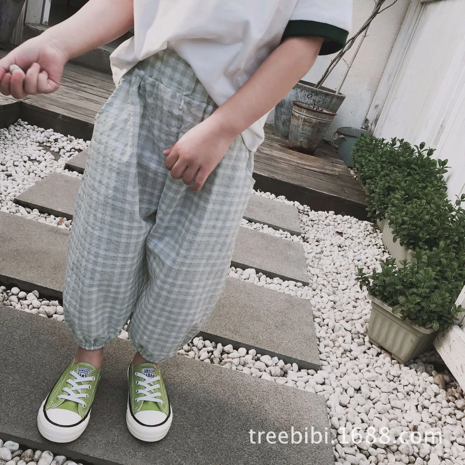 Treebibi новые летние Стиль Для мужчин и Для женщин Детские Гусеничный 5-Цвет клетчатый Hipster анти противомоскитные штаны