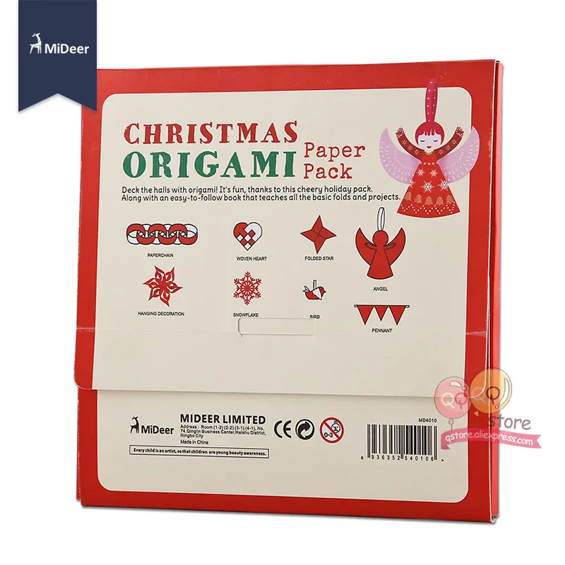 MiDeer 60 шт., Рождественская бумажная упаковка оригами, игрушки для занятий, для детей, подарок для детей, складка и палочка, художественная бумажная цепочка, подарок для девочек