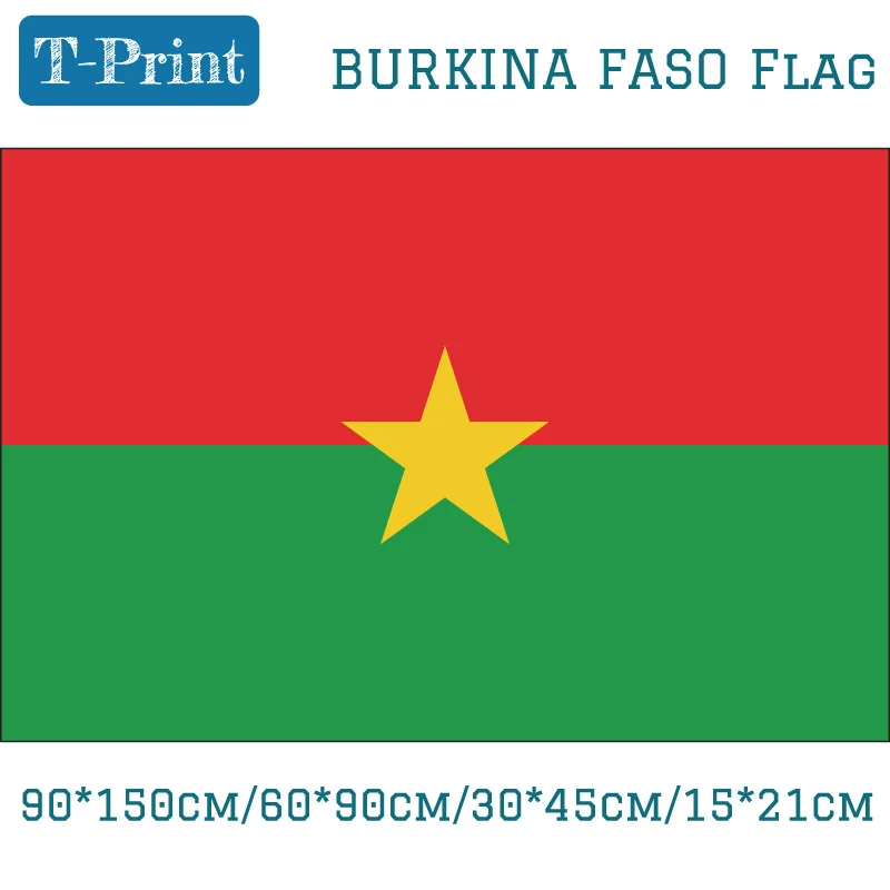Free shipping National Day Olympic Games World Cup 90*150cm/60*90cm/30*45cm/15*21cm Burkina Faso National Flag