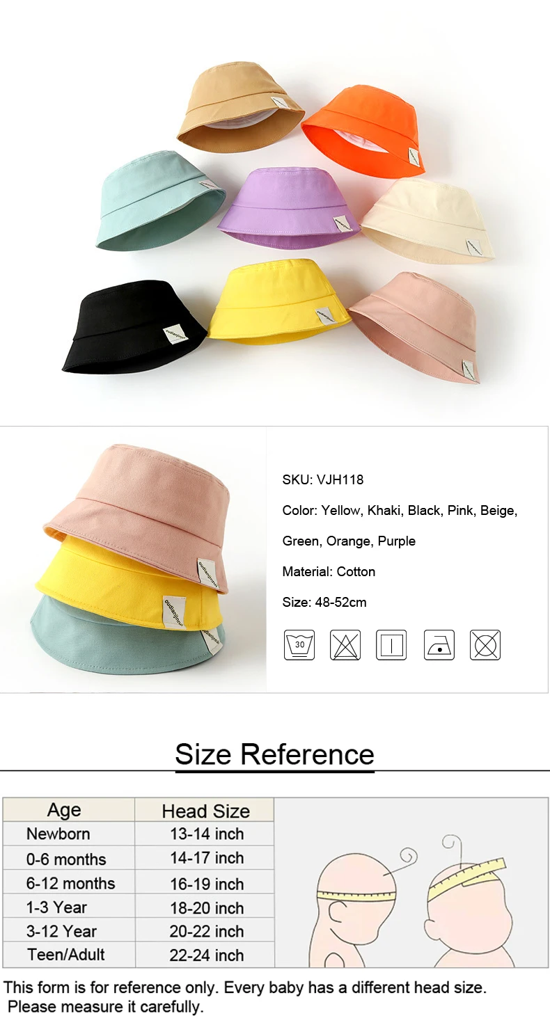 Spring Autumn Cotton Baby Hats Solid 