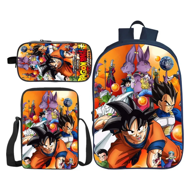 Dragon Ball Супер Broly рюкзак Пенал Школьный рюкзак для подростков мальчиков и девочек рюкзак 3 шт./компл. Детский рюкзак для путешествий
