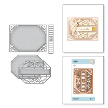 

2020 Hot New Die Cut Layering Background Rectangle Metal Cutting Dies Foil and Crafts Scrapbooking For Card Making no stamps