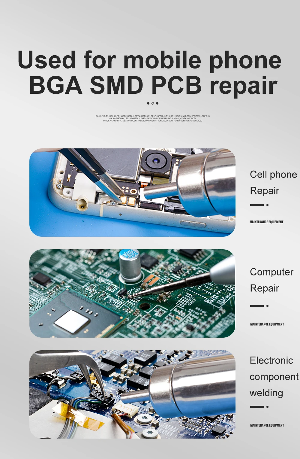 BGA Rework Station LCD Digital Display Welding Rework Station for Cell-phone BGA SMD PCB IC Repair Desoldering station arc welders