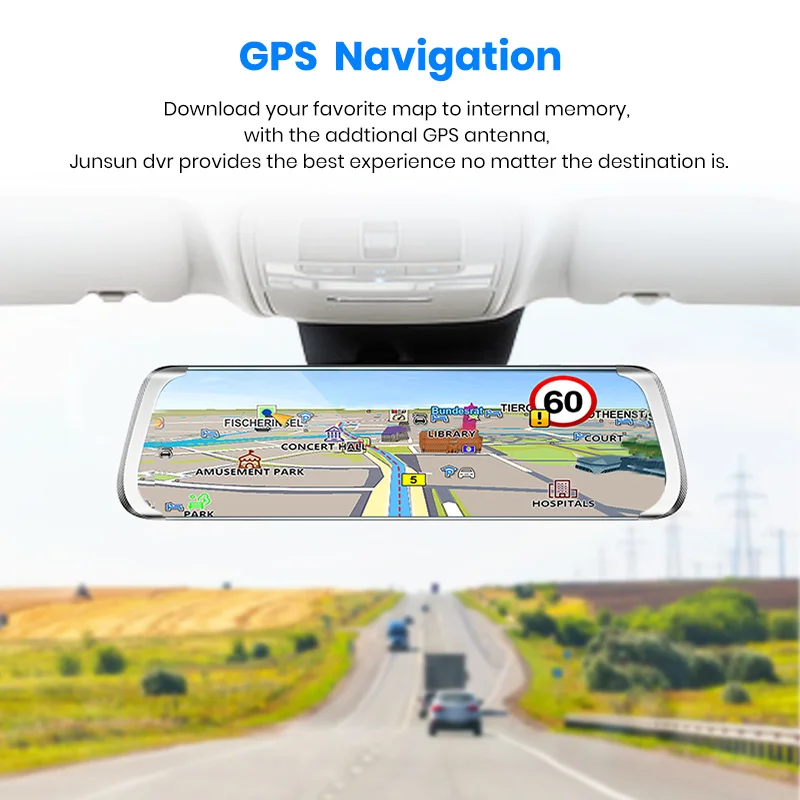 Junsun Android 8,1 Автомобильный видеорегистратор Камера ADAS Mirror Drive recorder dvr gps навигатор Авто FHD 1080P wifi видео регистратор