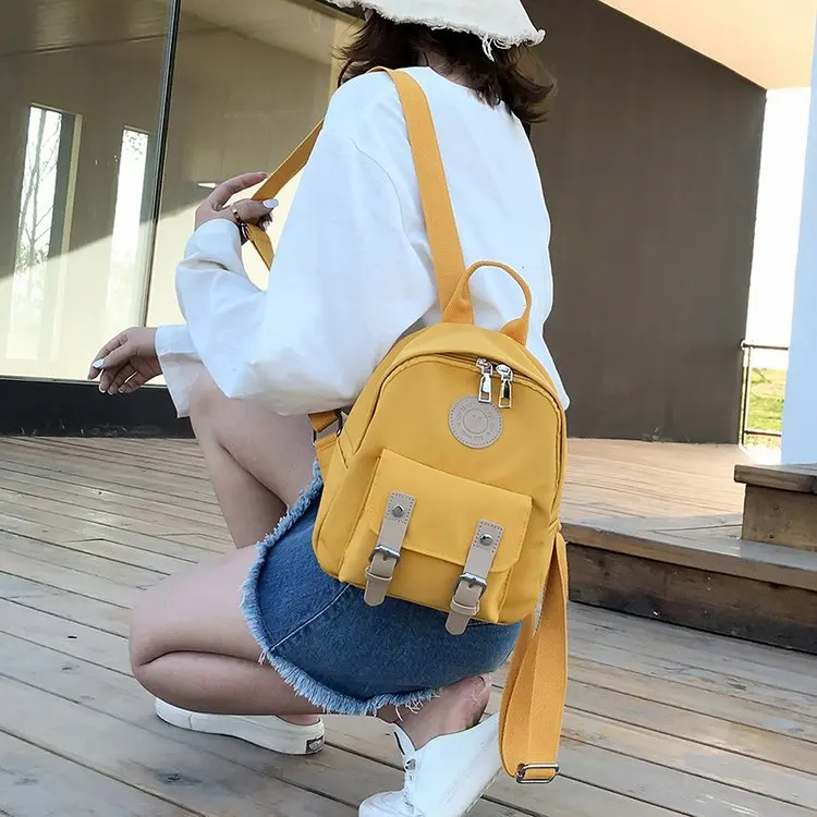 Backpack Women Small Teenage School Bag Fashion New High Quality Zipper Female Backpacks Double Belt Mini Shoulder Bags Travel