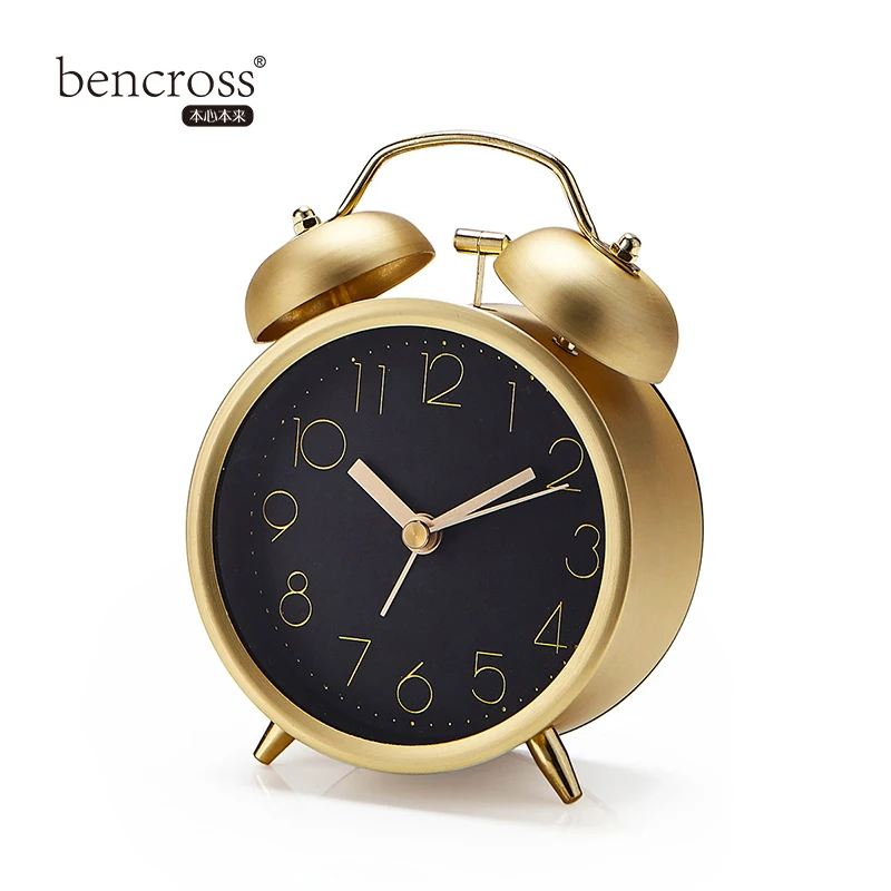 Details about   Stylish Modern Matte Gold 6 inch Tabletop Alarm Clock 