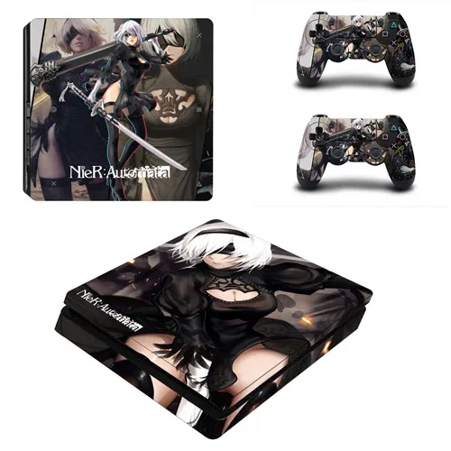 P4SQB0197 NieR Automata полное покрытие лицевые панели PS4 тонкая кожа Виниловая наклейка, стикер для консоли Playstation 4 и контроллеров PS4 Slim Skin - Цвет: P4SQB0197