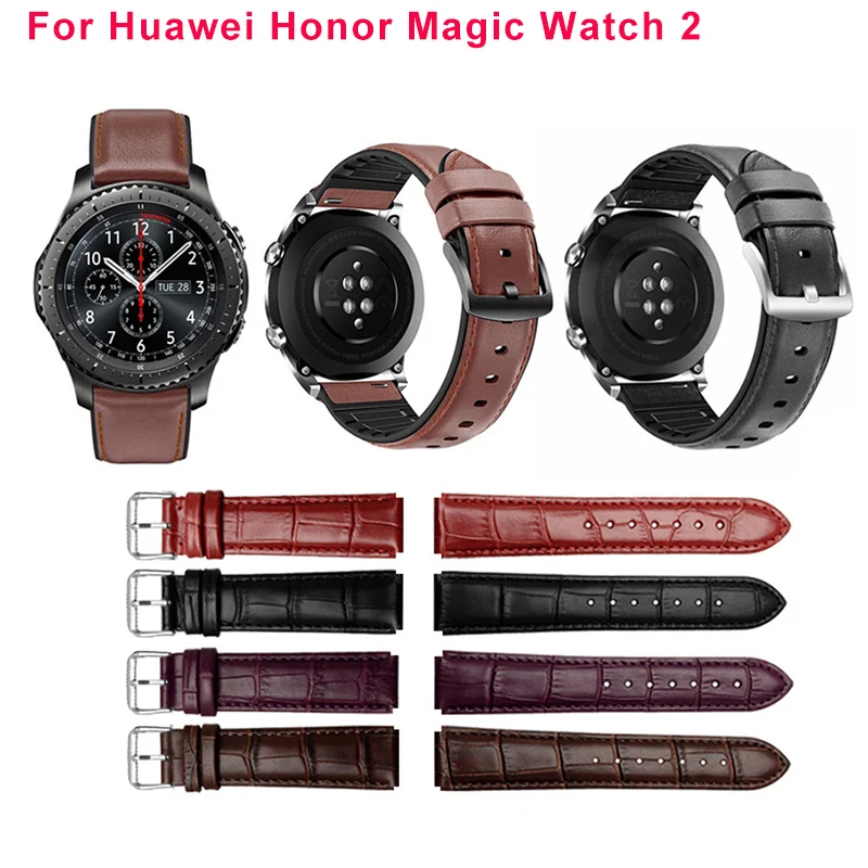 22 мм ремешок для часов huawei Honor Magic watch 2 умные часы с крокодиловым узором кожаный