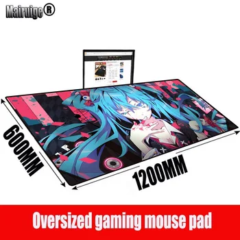 

MRGBEST Anime Hatsune Miku Large Size Gaming Keyboard Table Mouse Pad PC Computer Desk Mat Locking Edge for CS GO LOL Dota