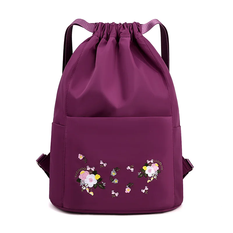 

College Student Women Backpack Ladies Harajuku School Bookbags Kawaii Backpacks Girl Trendy Nylon Print Drawstring Bag Mochila