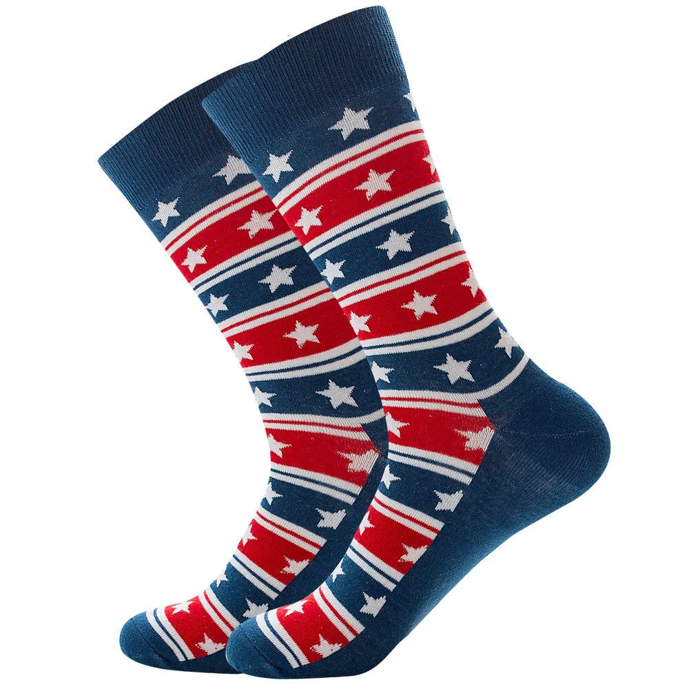 Новинка, новые мужские длинные носки Harajuku, носки с принтом в виде доллара, носки с забавными рисунками, чёсаный хлопок, веселые смешные мужские носки - Цвет: Fringe star