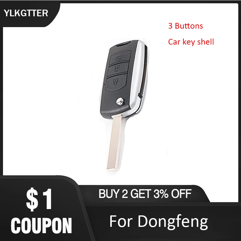 Чехол для ключей YLKGTTER подходит для Dongfeng 580 F507 складной пульт дистанционного управления автомобильный ключ с чипом модифицированный соответствующий сменный корпус