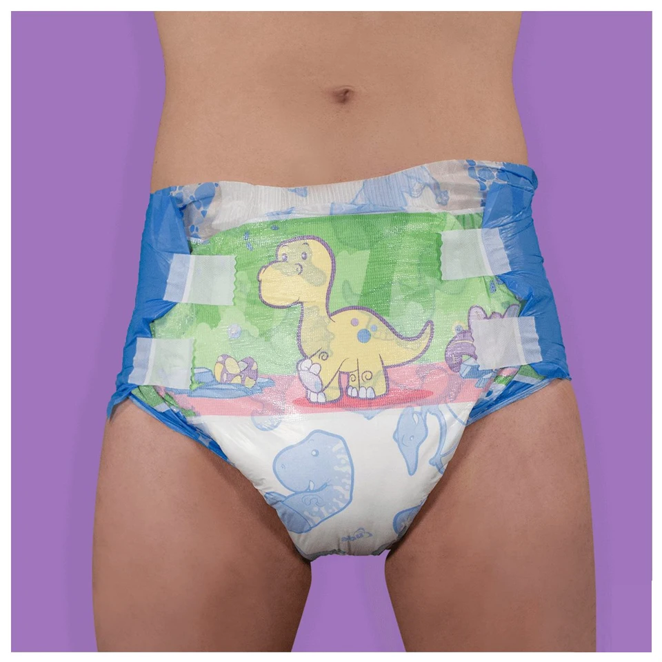 

20 Pcs ABDL Adult Diaper Middle Size Dinosaur Style Print Diapers Pant waist 65-90CM Diaper For Men For Women
