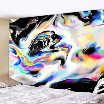 

Alishomtll Colorful Gouache Tapestry Psychedelic Art Tapestry Marble Swirl Tapestries Natural Landscape Trippy Tapestry for Room