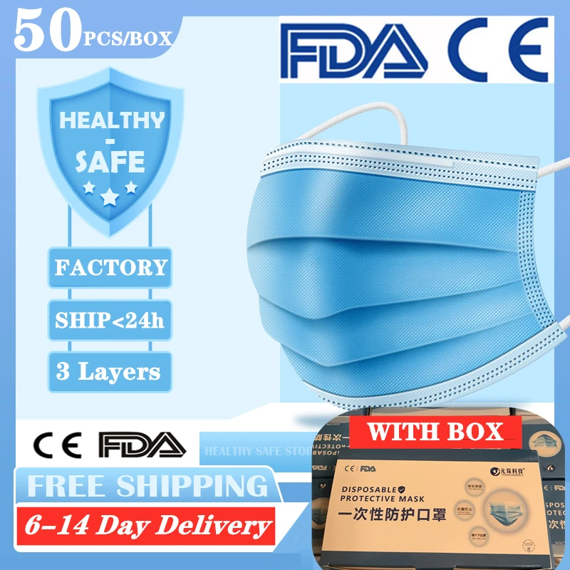 

Anti-Pollution 3 Layers Mask dust protection Face Masks Disposable Dust Filter Safety Mask Proof Flu Earloop Face Masks pk n95