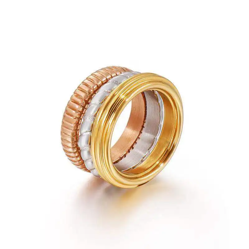 Женское Обручальное кольцо, стальные кольца Bague, известный бренд, ювелирные изделия,, модное женское кольцо из нержавеющей стали - Цвет основного камня: Mix Color