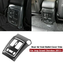 רכב סיבי פחמן אחורי אוויר Vent Outlet כיסוי Trim דקור עבור ג יפ גרנד צ רוקי 2011 +