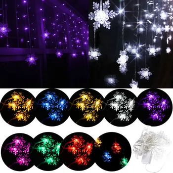 

3.5M 100LED Snowflakes String Light LED Christmas Decor for Home Hanging Garland Christmas Tree Decor Ornament Gift New Year