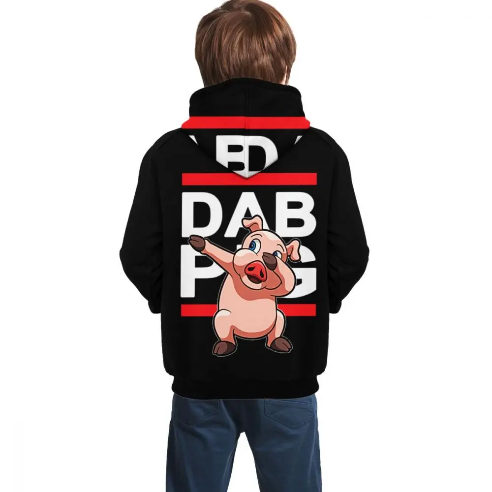 Унисекс Толстовки для подростков Dab Pig Dabbing Dance; детский пуловер с капюшоном и карманами; рубашки для мальчиков и девочек
