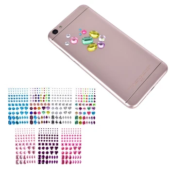 

Multifunction Waterproof Non Toxic Crystal Sparkling Phone Stickers Durable Fashion Self Adhesive Temporary Stickers