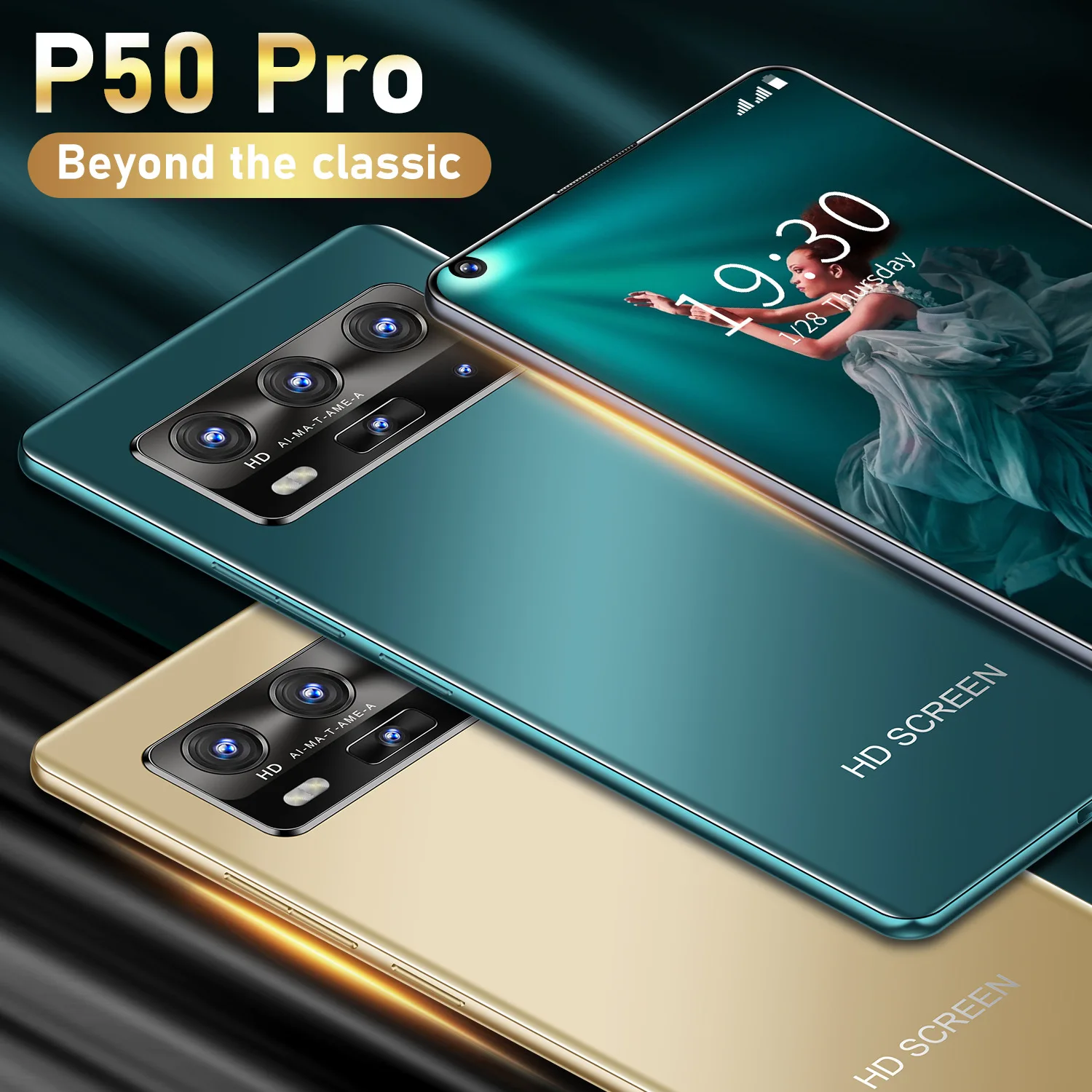 新品 5G 対応スマホ SIMフリー P50 Pro 7.3 インチ16+1T Android