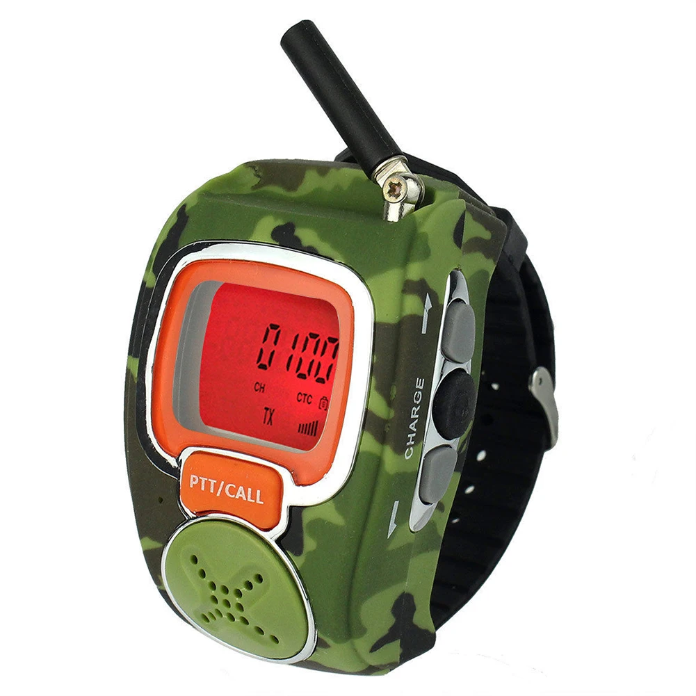 

2pcs Outdoor Sport Long Range Interactive Portable Hiking Watch Walkie Talkie LCD Screen 0.5W Gift 462MHz Wireless Two-way Radio