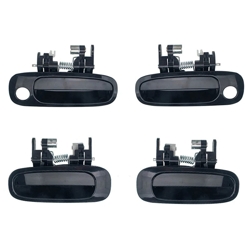 4Pcs Outside Black Right Left Front Rear Outer Door Handles for Toyota
