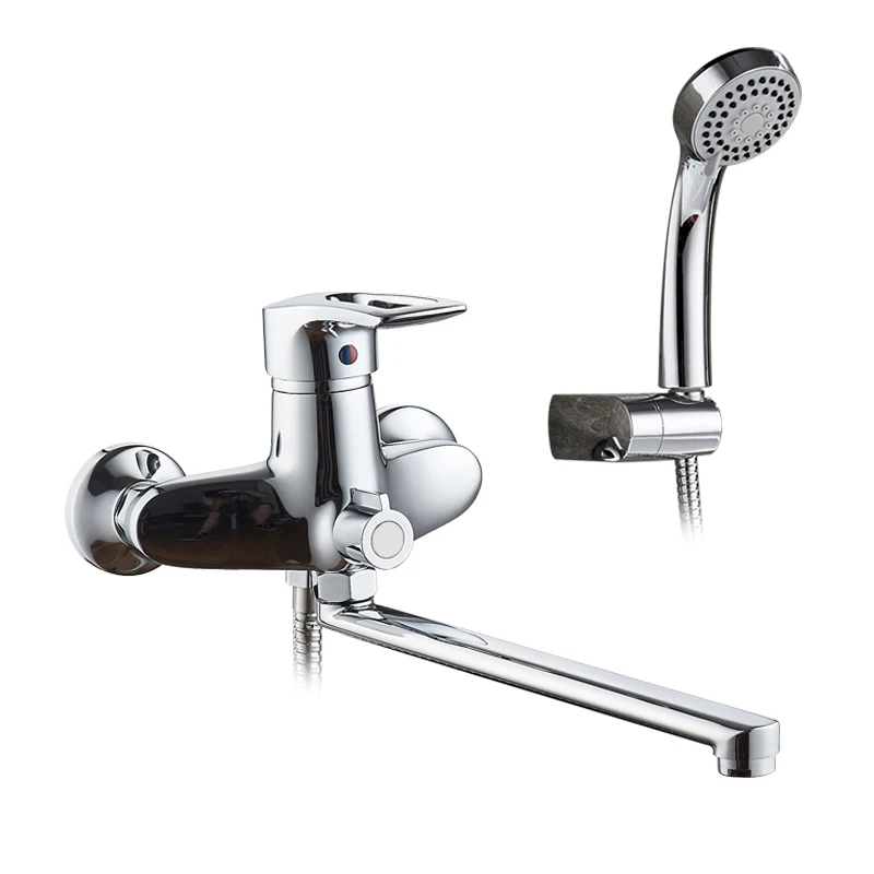 LEDEME Bathtub Faucet Bathroom Chrome Plated Outlet Pipe Bath Shower Faucets Head Surface Inside Brass Bathtub Faucets L2225