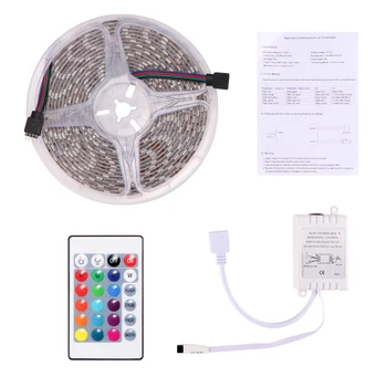 

Led Strip Light RGB Tape Waterproof 5M DC12V 5050 Flexible RGB LED Stripe Ribbon Diode +WiFi Controller+ Adapter