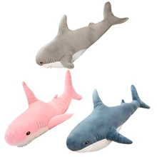 Requin géant en peluche, jouet doux en peluche, Animal drôle, oreiller de lecture pour cadeaux d'anniversaire, coussin poupée, cadeau pour enfants