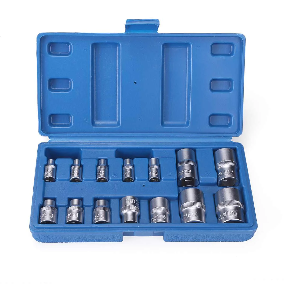 DOERSUPP 14 шт. Трещоточный ключ Набор торцевых головок с 1/4 ''3/8'' 1/2 ''E4-E24 Torx Star Bit E Тип торцевой инструмент для ремонта