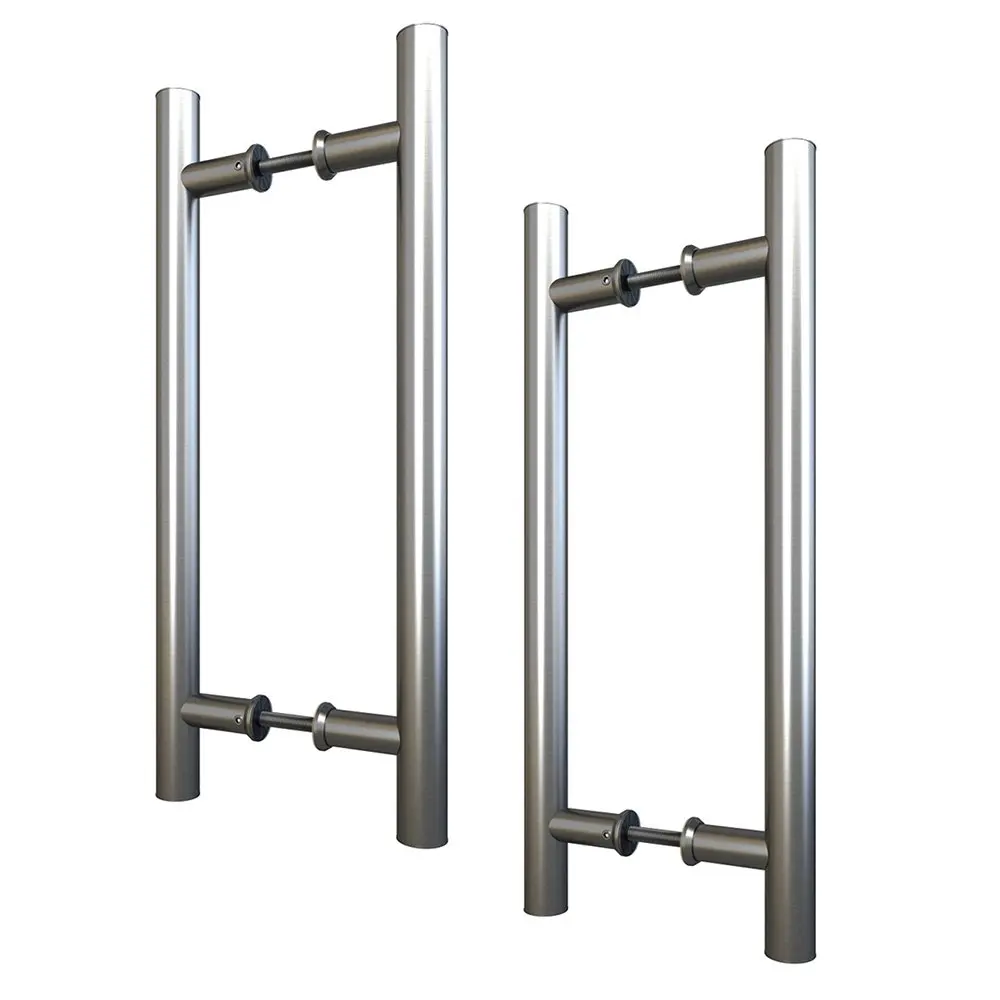 

15-3/4in Stainless Steel Sliding Barn Door Pull Handle Set Double Side Bar Handle Set of 2