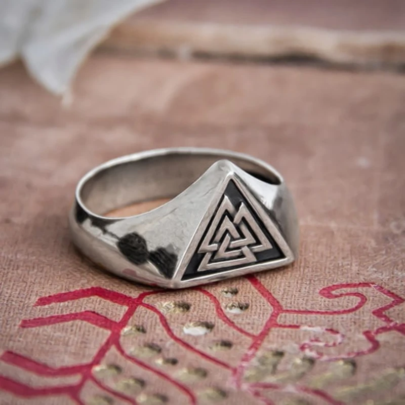 Старинное кольцо Valknut из нержавеющей стали символ викингов нордические руны