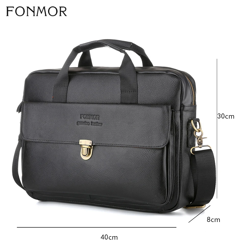 Мужской портфель из натуральной кожи Fonmor модная деловая сумка мессенджер