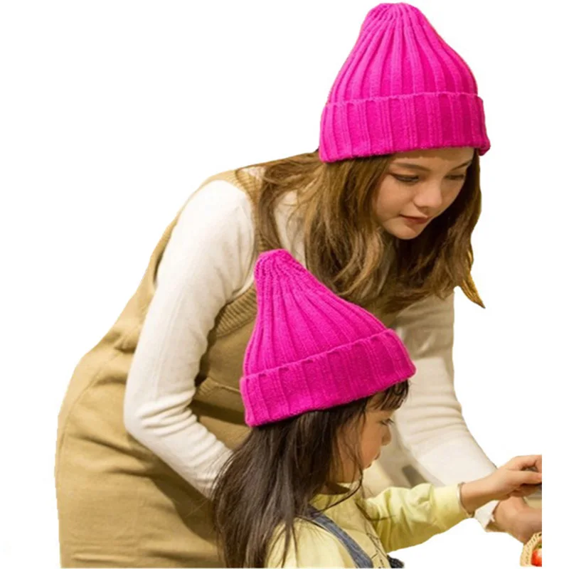 

Baby Hat Knitted Beanie Baby Accessories Newborn Children's Cap For Girls Boys Women's Hat Parent-Child Warm Autumn Winter