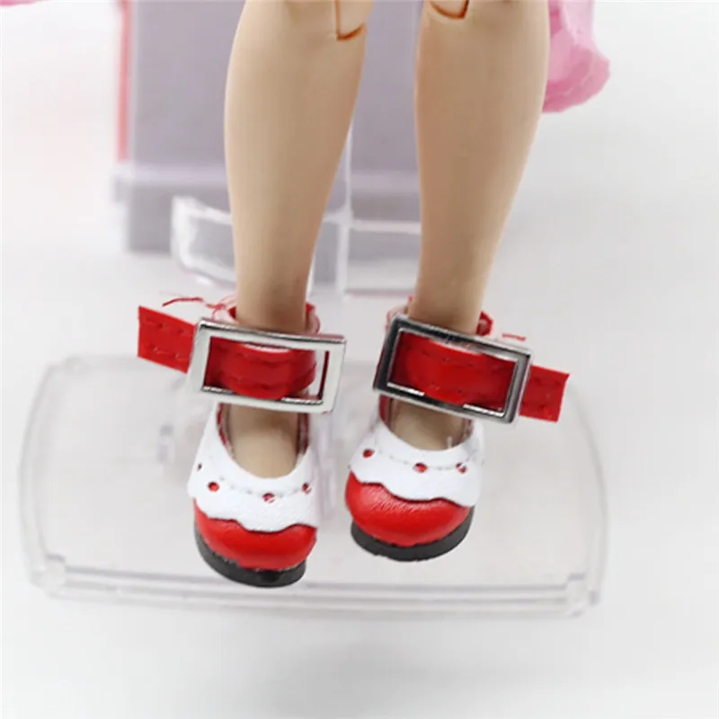 1 пара 2,8 см обувь подходит для Blyth Licca Jb Pullip кукла мини игрушка обувь для русской куклы 7 цветов кружевная обувь для 1/6 BJD куклы - Цвет: Красный