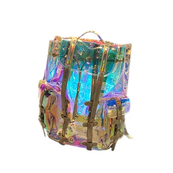 

Luxury Handbags Women Bags Designer Transparent Backpack Laser Reflective Colorful Color Changing Waterproof Female Bag