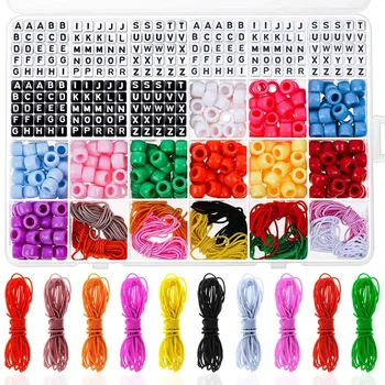 

Bracelet Making Kit, Friendship Bracelets Bead Kit with Pony Beads Letter Beads and Elastic String for Bracelet and Jewelry Maki