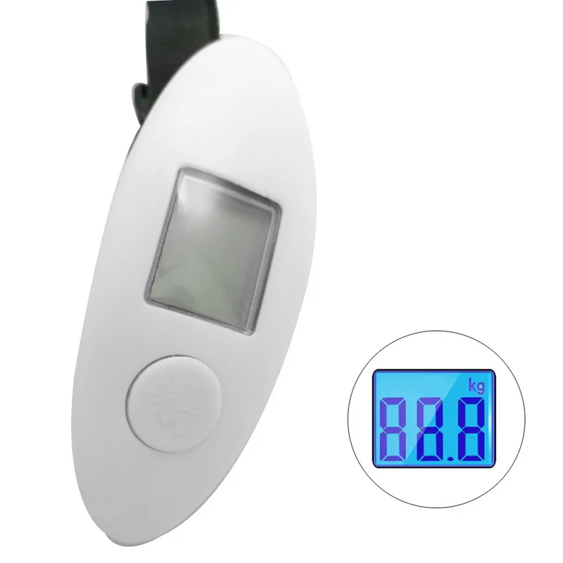 Дорожные ручные весы для взвешивания багажа весы кухонные весы цифровые электронные весы для багажа ЖК-дисплей - Цвет: Белый