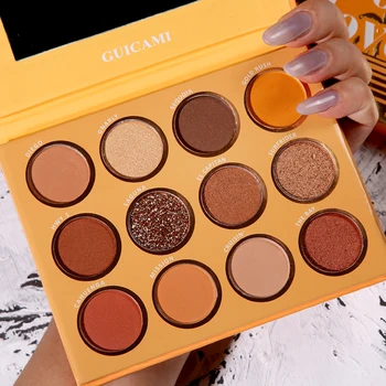 

12 Color Popular Eyeshadow Palette Shimmer Matte Glitter Eye shadow Pallete Metallic Nude Pigmented Makeup Palette Cosmetic