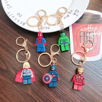 

Lego Justice League Superman Jedi KeyChains Avengers Building Block Key Chain Lovers Creativity Bag Key Ring People Best Gifts