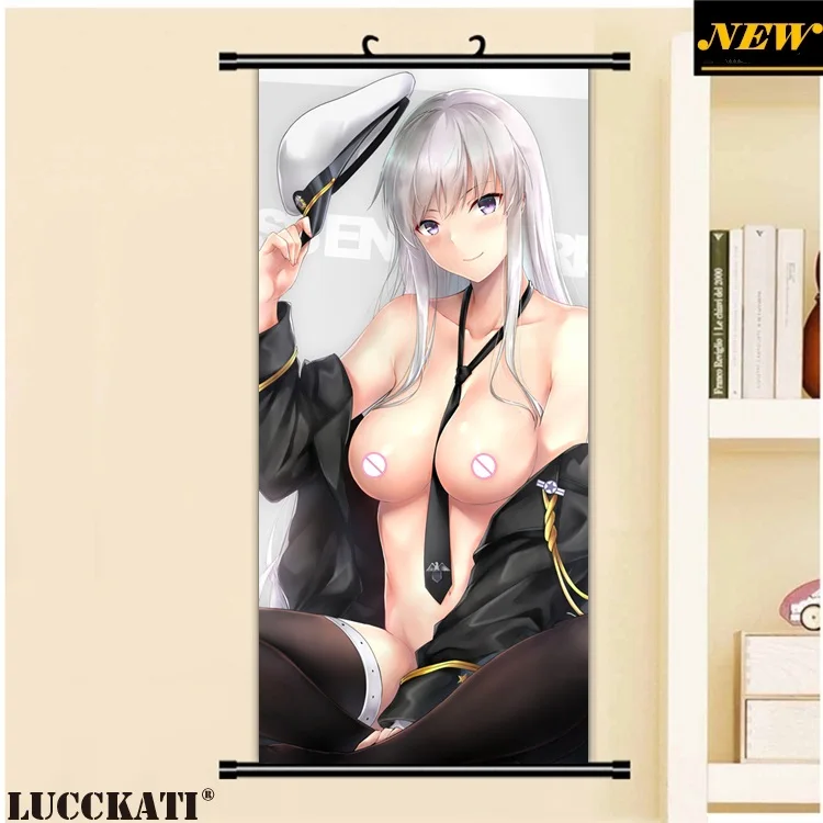 45X95 см Azur Лейн Bilan Hangxian соски без бюстгальтера животные уши калочки сексуальные лоли мультфильм аниме плакат прокрутки холст живопись
