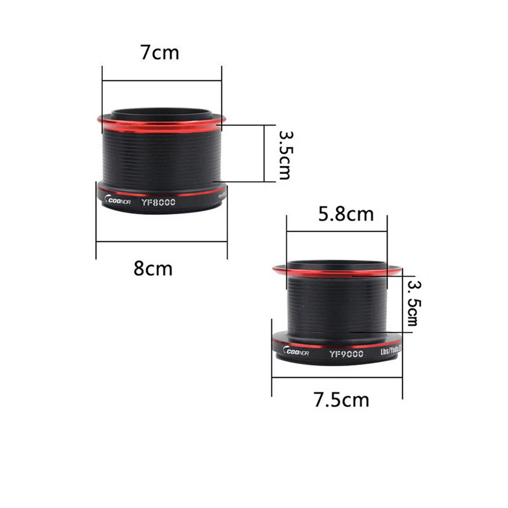 

With One Free Spare Spool Spinning Baitcasting Carp Sea Fishing Reel Aluminum Spool 40lb