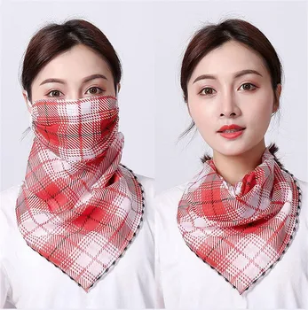 

Fashion Reusable Face Mask Scarf with Print Women Bike Cycling Sun Protection Face Sheild Bandana Triangle Hiking Neckerchief