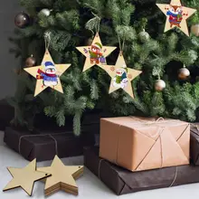 40 шт. рождественские деревянные подвески в виде звезд, украшения для рождественской елки, украшения для рождественской вечеринки, подарок для детей